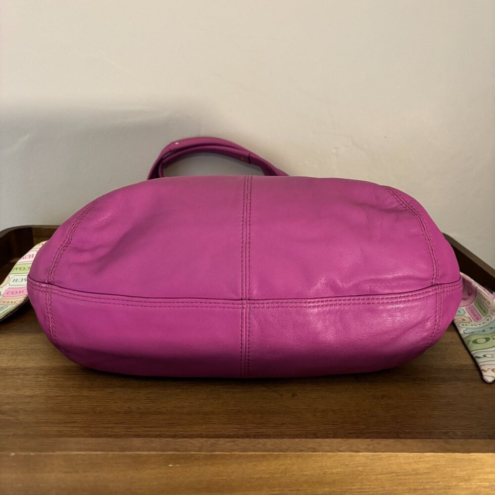 Coach Kyra Pink Leather Signature Side Scarves Shoulder Tote - Picture 7 of 11
